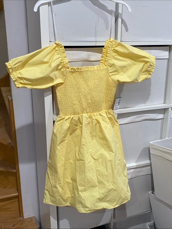 twik Dresses & Skirts - twik Yellow Puff Sleeve Smocked Sundress